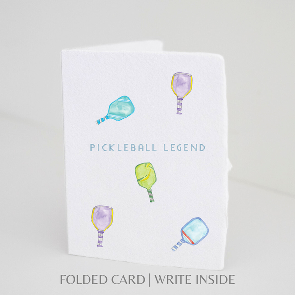 Pickleball Legend | Retirement Greeting Card: Flat A2 Greeting Card. Blank on Back.