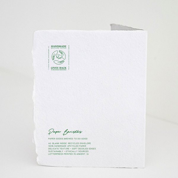 So Appreciated | Eco-Friendly Thank You Greeting Card: Flat A2 Greeting Card. Blank on Back.