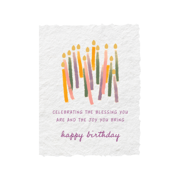 Blessing + Joy You Are |  Happy Birthday Greeting Card: Flat A2 Greeting Card. Blank on Back.