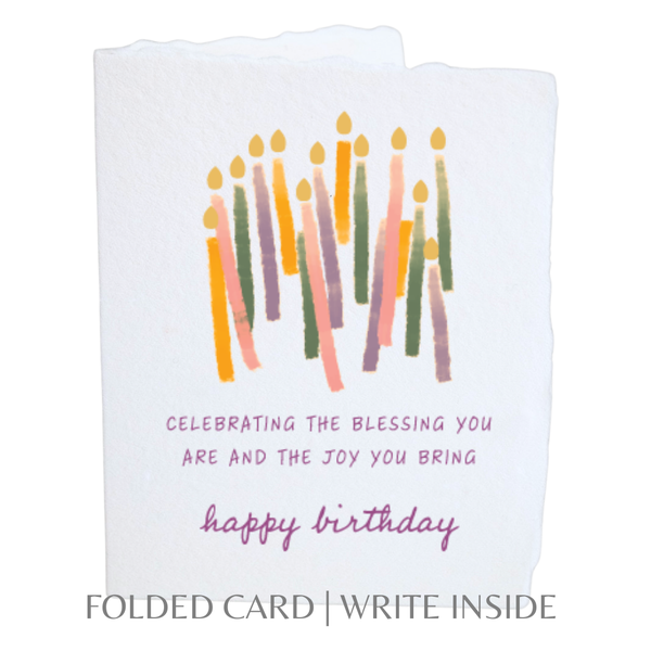 Blessing + Joy You Are |  Happy Birthday Greeting Card: Flat A2 Greeting Card. Blank on Back.