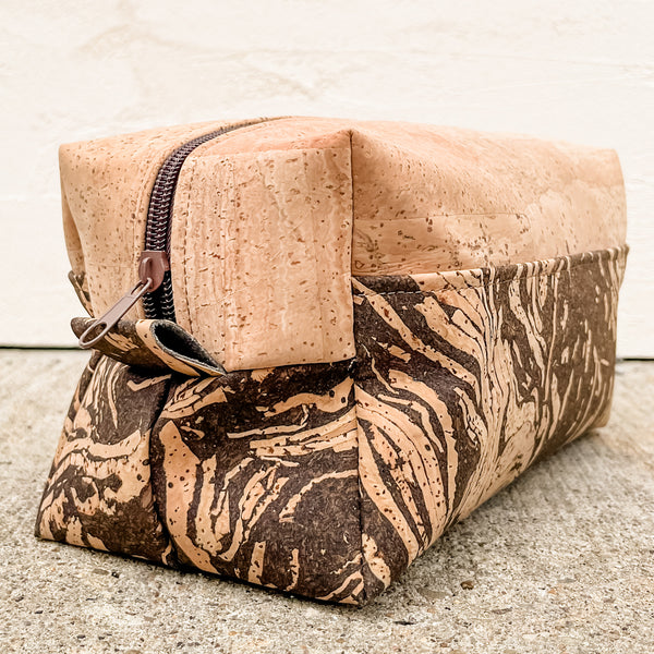 Cork Toiletry/Dopp Kit | Natural/Coffee Swirl