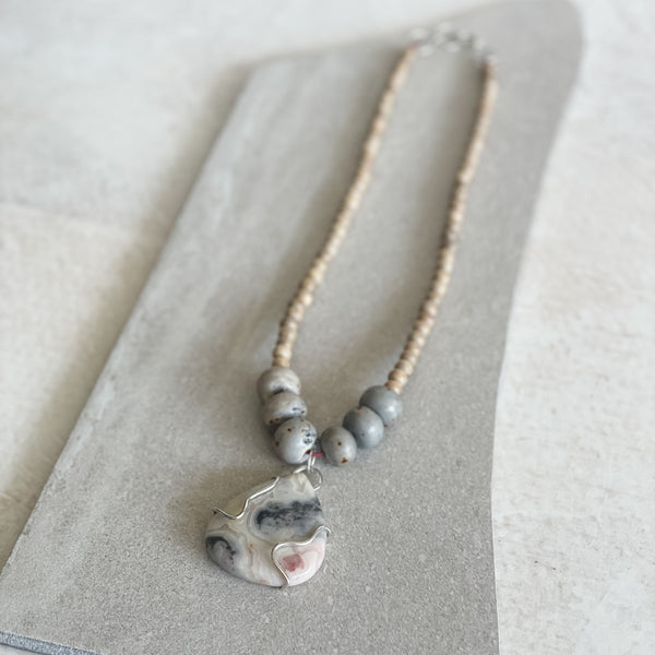 Crazy Lace Agate Necklace No.1