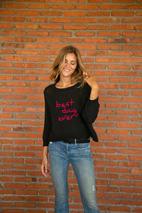 Best Day Ever Crew Cotton Sweater