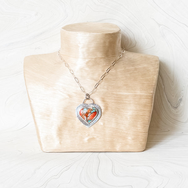 No. 3 Sunrise Turquoise Radiant Heart Necklace