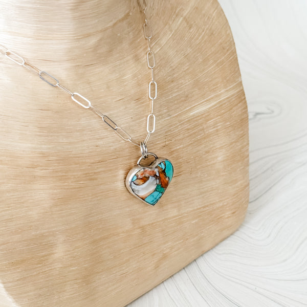 No. 4 Sunrise Turquoise Heart Necklace