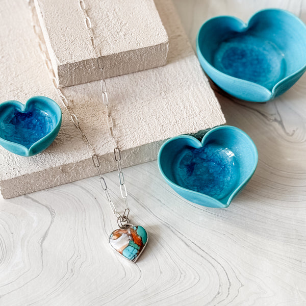 No. 4 Sunrise Turquoise Heart Necklace