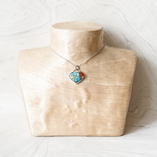 No. 5 Sunrise Turquoise Heart Necklace