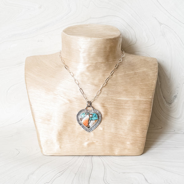 No. 2 Sunrise Turquoise Heart Necklace