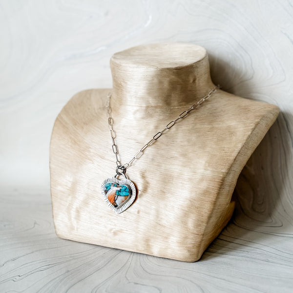 No. 2 Sunrise Turquoise Heart Necklace