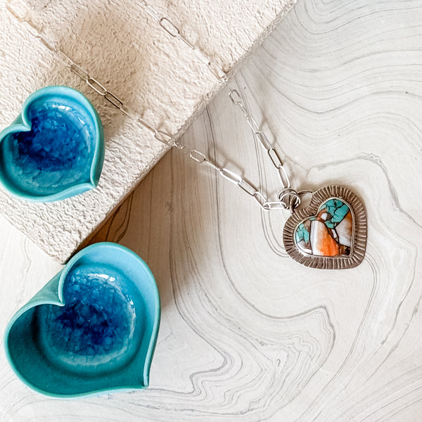 No. 2 Sunrise Turquoise Heart Necklace