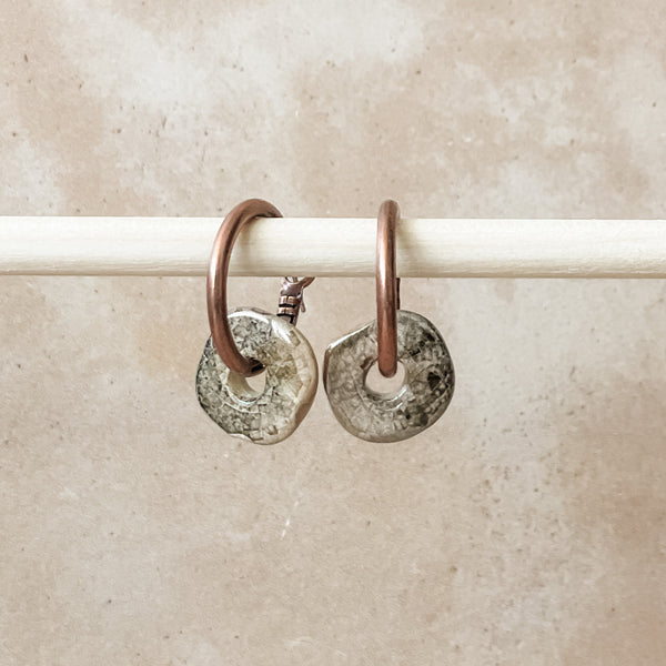 River Rock Ceramic Wafer Hoop Earrings