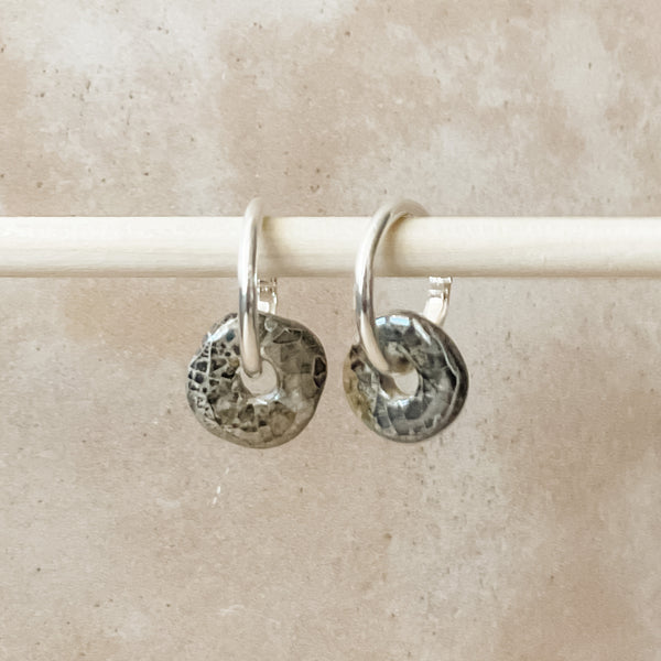 River Rock Ceramic Wafer Hoop Earrings