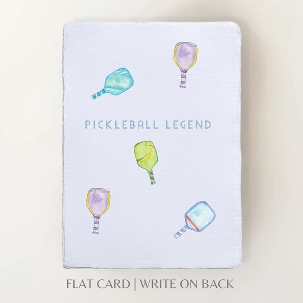 Pickleball Legend | Retirement Greeting Card: Flat A2 Greeting Card. Blank on Back.