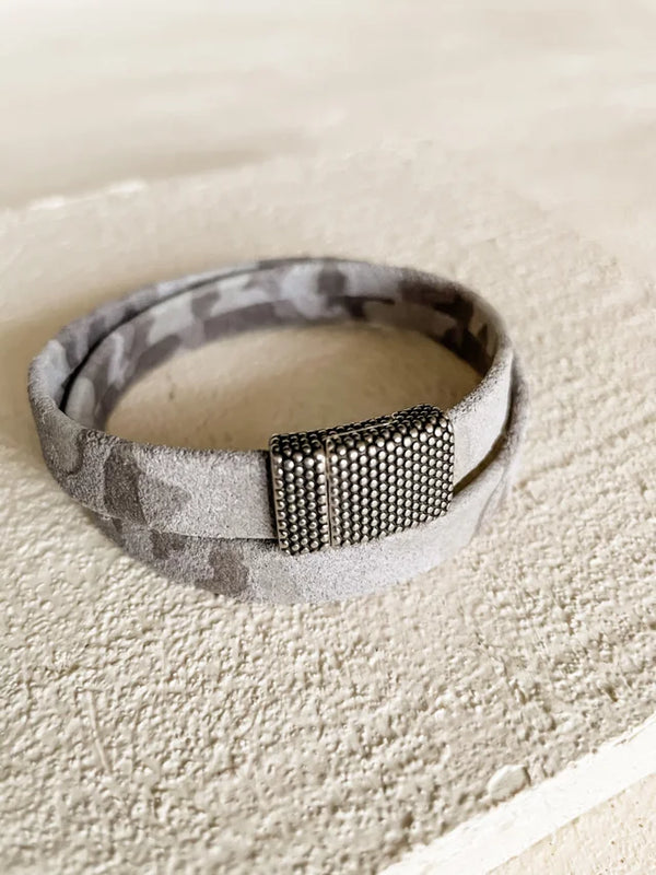 Light Camo Print 2X Wide Wrap Bracelet